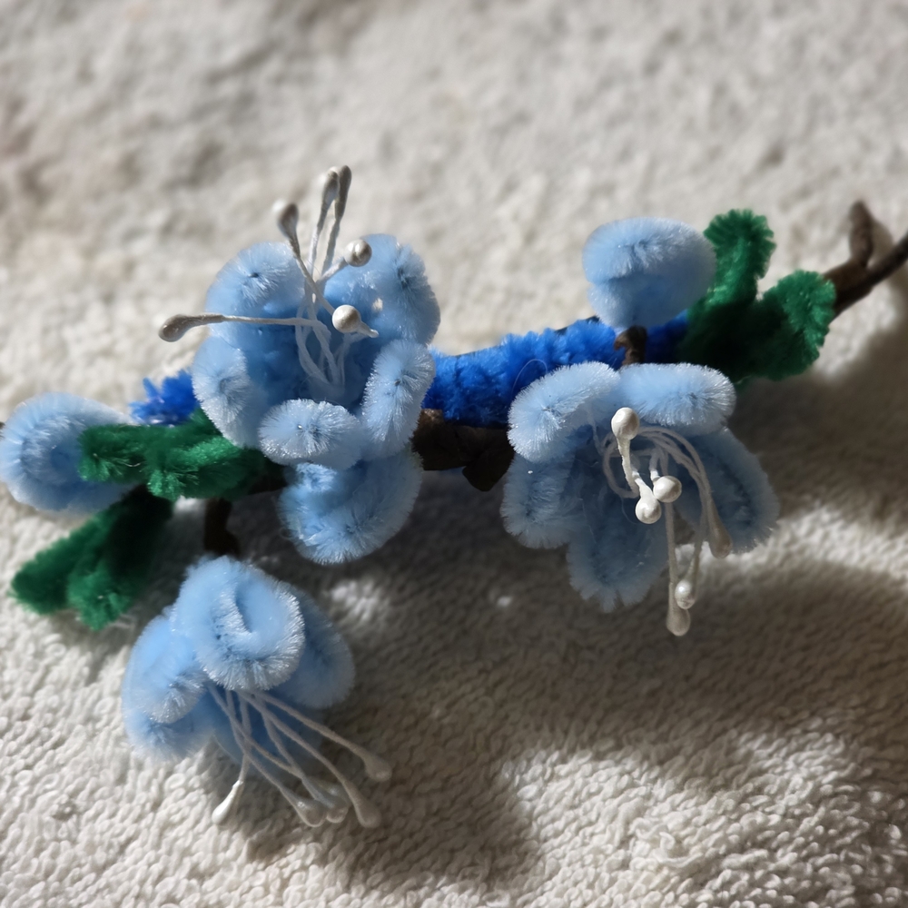 Blue and Green Floral Hair Accessory